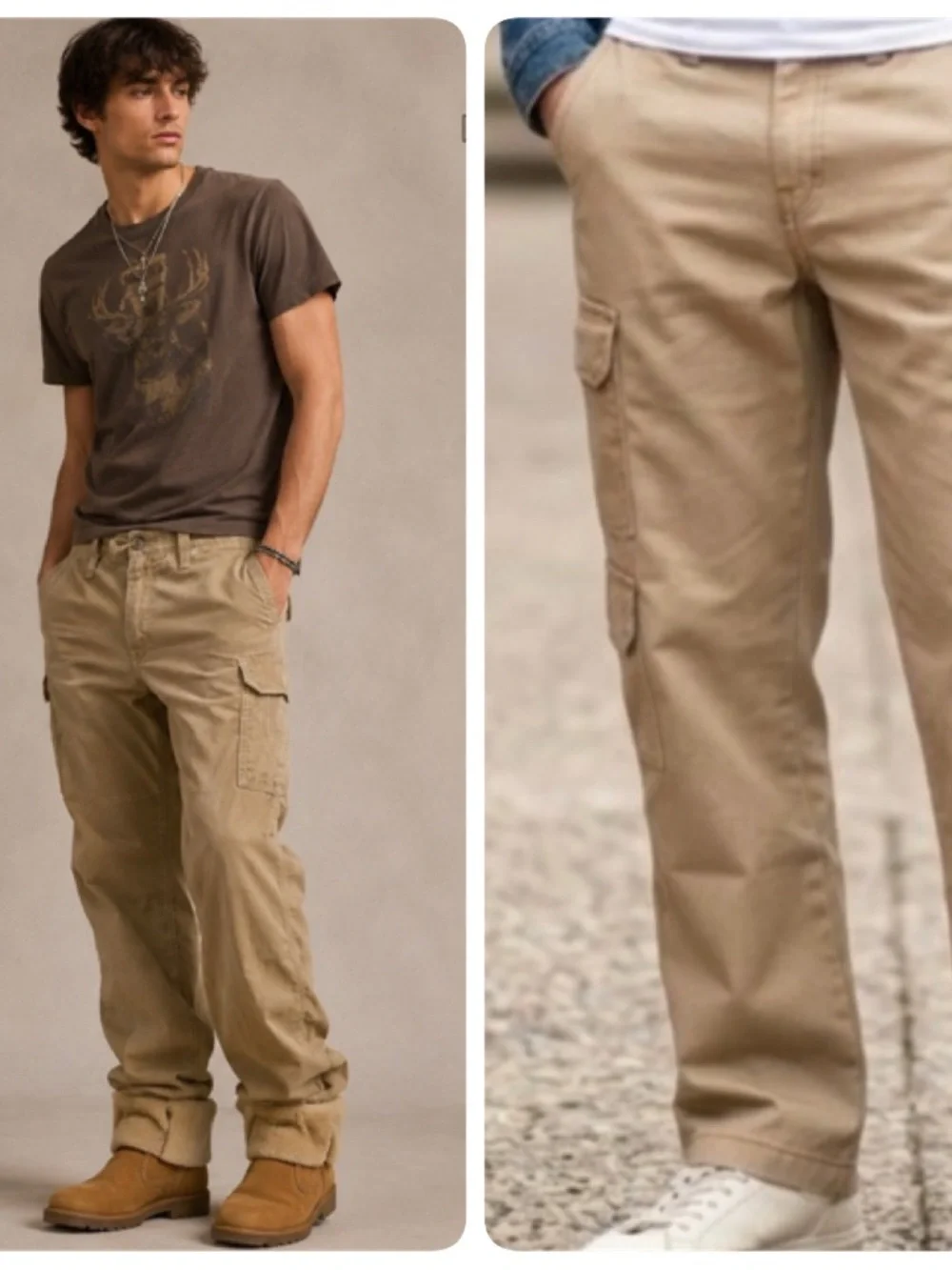 NWOT True Religion Men's Tan Cargo Pants - Classic Utility NEVER WORN